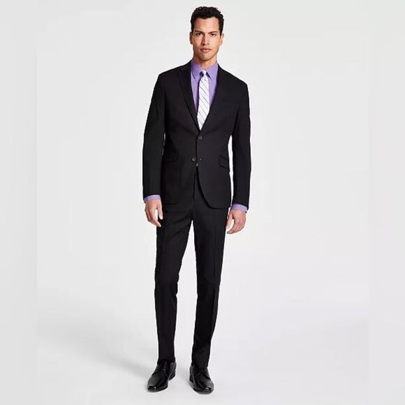 Kenneth Cole Reaction
Men's Ready Flex Slim-Fit Suit black 36 reg 29W NWT - Picture 1 of 12